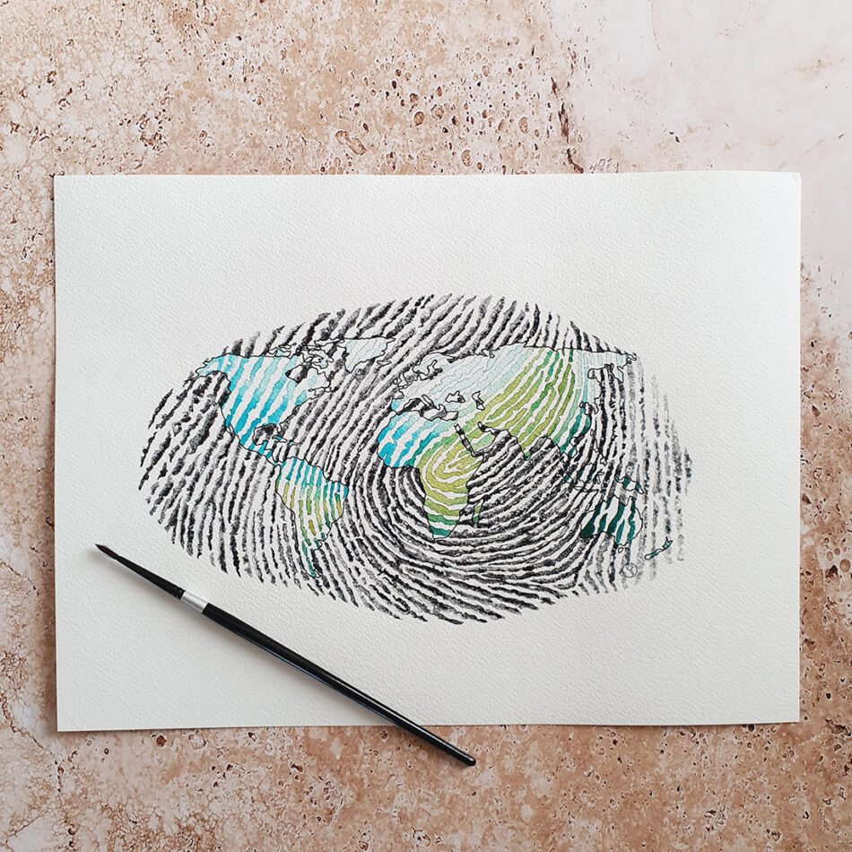 Empreinte Jour de la Terre - aquarelle originale – Image 2